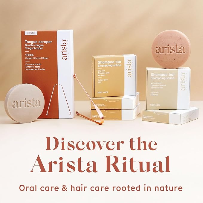 Arista Copper Tongue Scraper for Adults & Kids – 100% Pure Copper Tongue Cleaner – Extreme Bad Breath Treatment for Adults, Oral Detox & Hygiene – 1 Pack with Travel Pouch