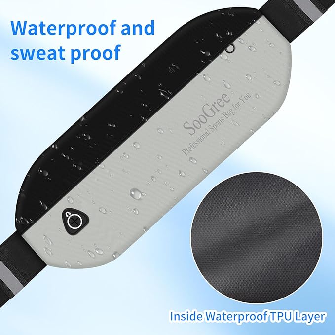 Slim Fanny Packs for Women Men,Waterproof Waist Pack with Reflective Strip Adjustable Strap,Running Belt for Sports Workout Cycling Hiking, Casual Hands-Free Wallets Phone Bag (Style 5)-StrideForce Fitness