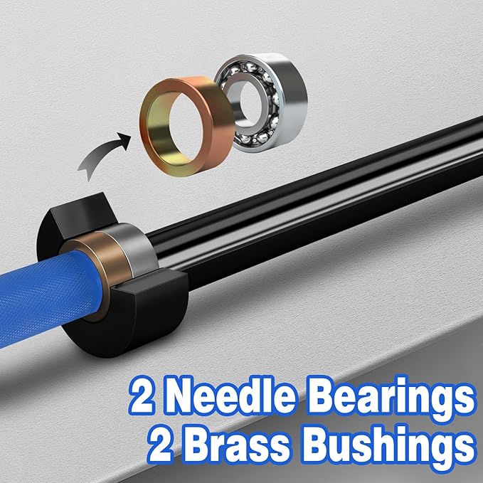 7ft Olympic Barbell for Strength Training and Olympic Weightlifting, 500 700 1000LBS Capacity Available, 2 Inch Bar for Squats, Home Gym Fitness Equipment, Bench Press, Deadlift,Powerlifting-StrideForce Fitness