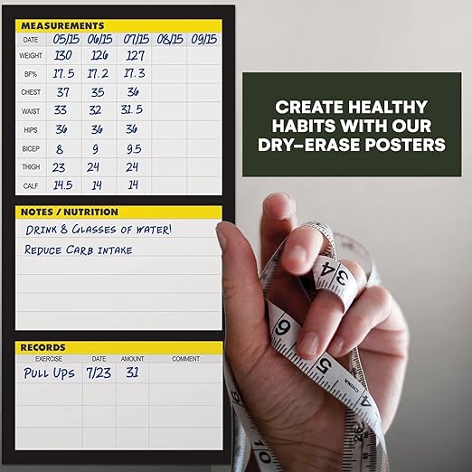 Dry Erase Workout Calendar Poster - Fitness Planner with To-Do List, Notes Section for Home Gym Tracking-StrideForce Fitness