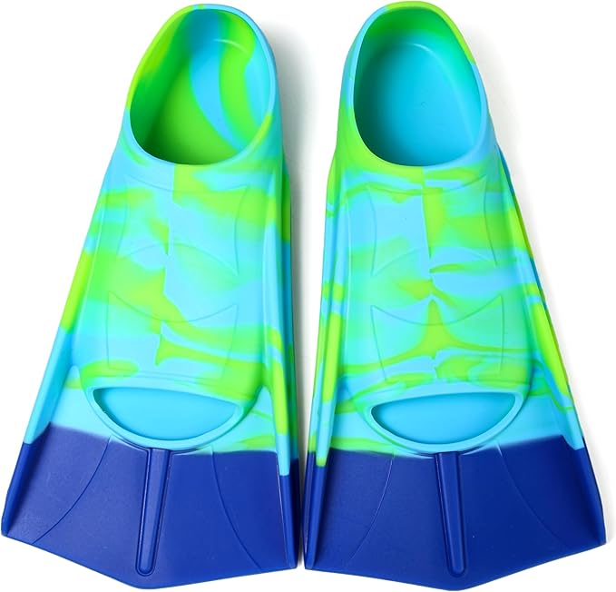 Kids Swim Fins,Short Comfortable Flippers for Lap Swimming and Training for Child,Girls,Boys,Beginners-StrideForce Fitness