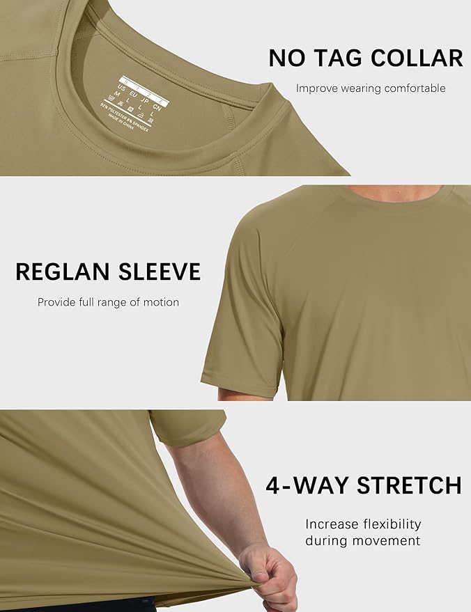 MAGCOMSEN Men's Short Sleeve UPF 50+ Sun Protection Shirts Quick Dry Athletic T-Shirt Hiking Running Swimming Rash Guard-StrideForce Fitness