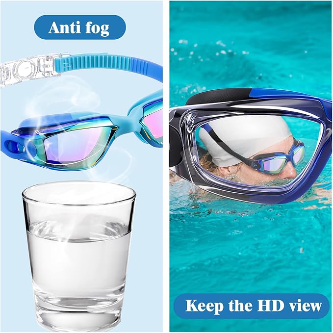 Konohan 10 Pack Swim Goggles Bulk for Kids adult Pool Goggles Anti Fog Silicone No Leak Swimming Glasses for Men Women Youth-StrideForce Fitness