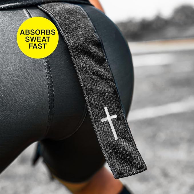 SLEEFS Faith Cross Black Thin Football Towel-StrideForce Fitness