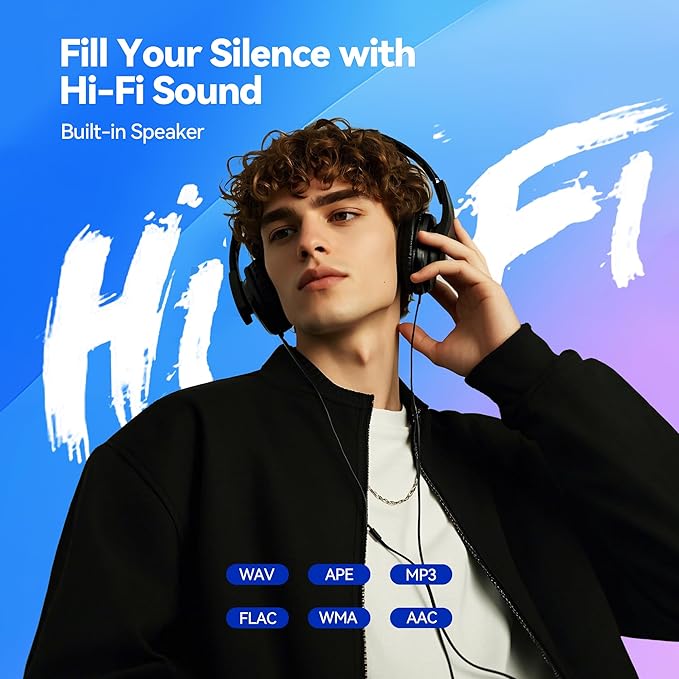 AGPTEK 64GB MP3 Player with Bluetooth, M3 2.4 inch Music Player with Speaker and FM Radio, Touch Buttons, Supports Up to 128GB(Blue)-StrideForce Fitness