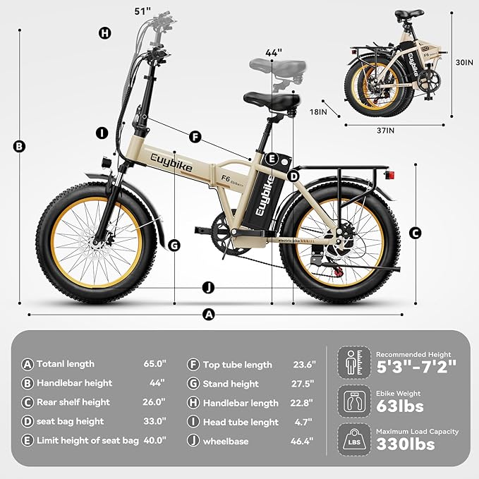 Foldable Electric Bike for Adults, 30+MPH, 48V 20Ah Removable Battery up to 80Miles, 20" Fat Tire Peak 1000W Motor Dirt Ebike Adult Electric Bicycle for City Commute Beach Mountain Adventurous E Bike-StrideForce Fitness