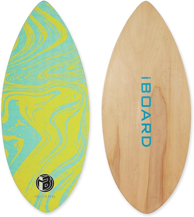 36” Skipper Skimboard with High Gloss Coat Wooden Skim Boards for Beginners, Teenagers and Adults Beach Skimboard 3 Color Traction Pad to Choose-StrideForce Fitness