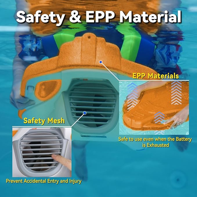 Electric Swimming Kickboard for Kids – 2-in-1 Water Jet & Propeller, Water Scooter Float Board for Swim Training, 6.1kgf Thrust, 24V/4.6Ah Battery, 45 Min Runtime, Load 198 lbs, Summer Pool Toy-StrideForce Fitness