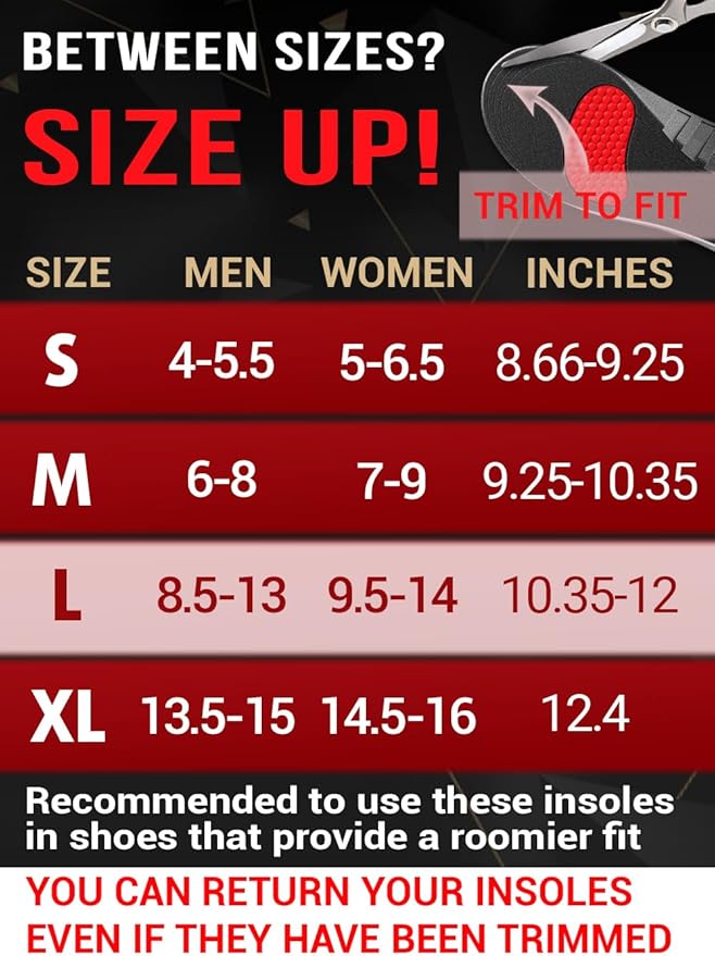 Work Pro Comfort Insoles - Shock Absorption - Low Arch - Cushioning Anti Fatigue Shoe Insert Men Women - Non-Slip - Soft Comfortable Work Boot Insoles - Foot Pain Relief (L, Black)-StrideForce Fitness