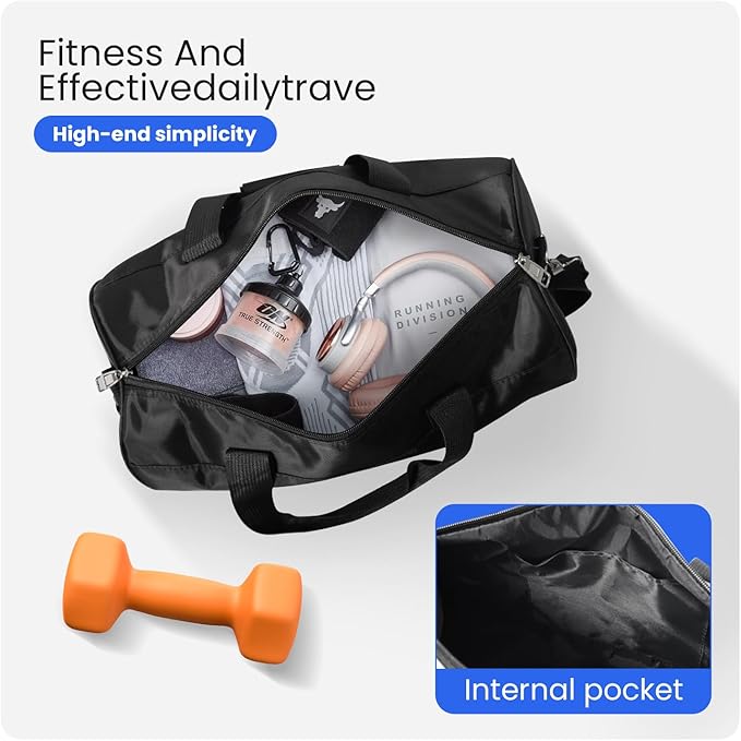 C&F BOGMOST Small Gym Bag for Travel & Duffel - 20 Inch Lightweight Carry On Bag for Men & Women, Mini Duffel Bag,Perfect for Sports, Weekend Trips, and Overnight Stays, Beige-StrideForce Fitness