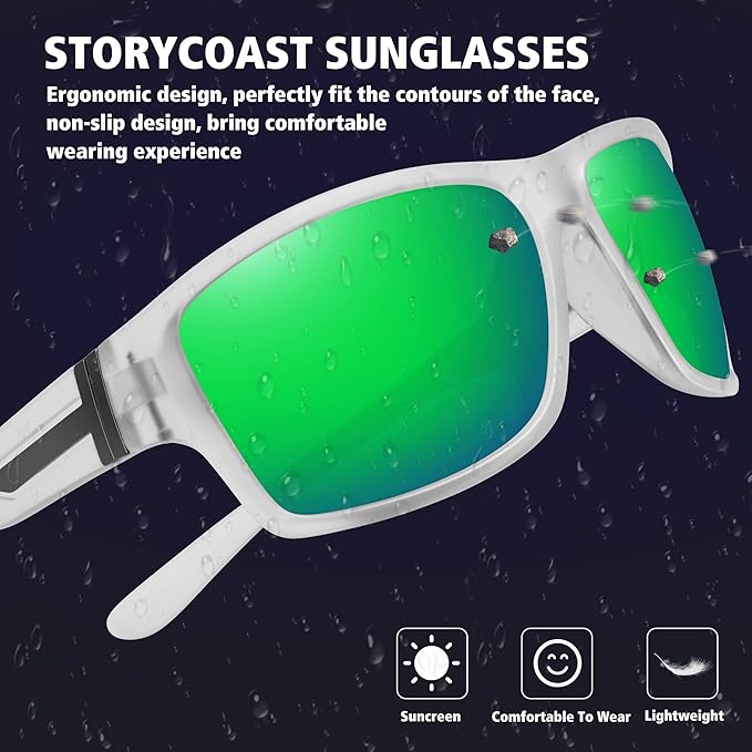 STORYCOAST Polarized Sports Sunglasses for Men Women Unbreakable Frame Cycling Fishing Driving-StrideForce Fitness