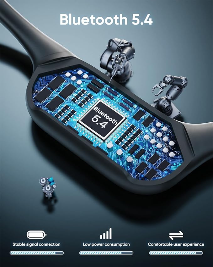 Swimming Headphones IP68 Waterproof, Bone Conduction Headphones MP3 Player Built-in 32G Memory, Bluetooth 5.4 Wireless Headset, Open Earphones Sports Suitable for Running, Cycling, Exercise-StrideForce Fitness