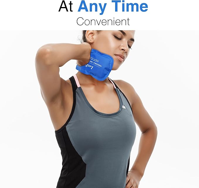 LotFancy Gel Ice Packs, 2pc Reusable Hot Cold Pack for Therapy, Heating Cooling Gel Pad, Pain Relief for Face, Head, TMJ, Wisdom Teeth, Oral Facial Surgery, Sport Injuries, Migraine, Muscle Joint-StrideForce Fitness