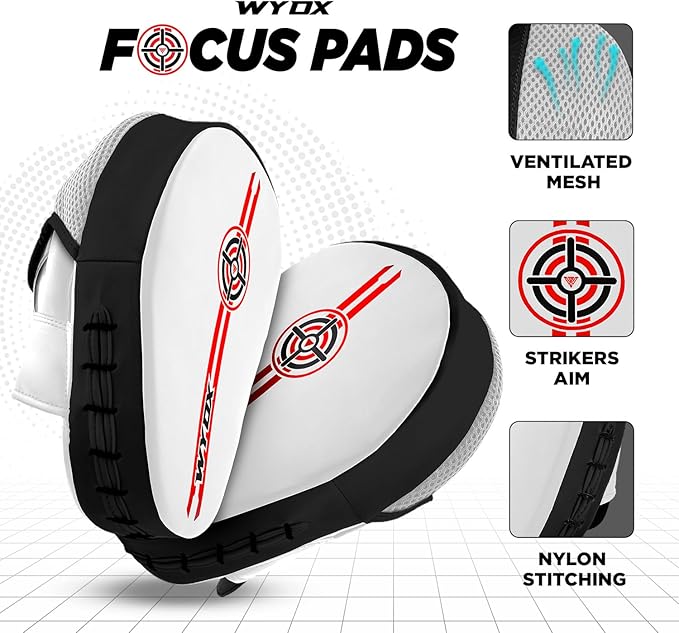 WYOX Curved Boxing Punch Mitts – Boxing Pads Training Set, Punching Mitts for Adults, Kickboxing Pads, Muay Thai Pads, Karate Pads, MMA Training Equipment, Martial Arts Focus Pads-StrideForce Fitness