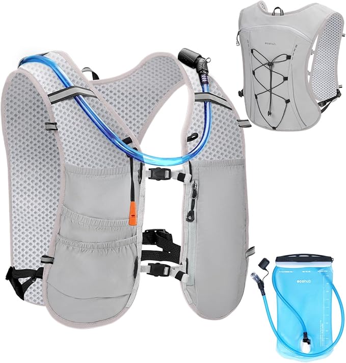 ECOHUB Running Hydration Vest Backpack,Lightweight Breathable Pack with 2L Water Bladder Bag Daypack for Hiking Trail Running Cycling Race Marathon for Women Men-StrideForce Fitness