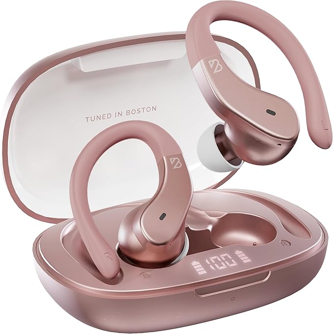 Back Bay Audio - Runner's Wireless Earbuds Bluetooth Headphones for Sports, Hook Over The Ear Buds, Deep Bass, Wrap Around Earphones with Earhooks for Running, Workout Wireless Headphones for The Gym-StrideForce Fitness