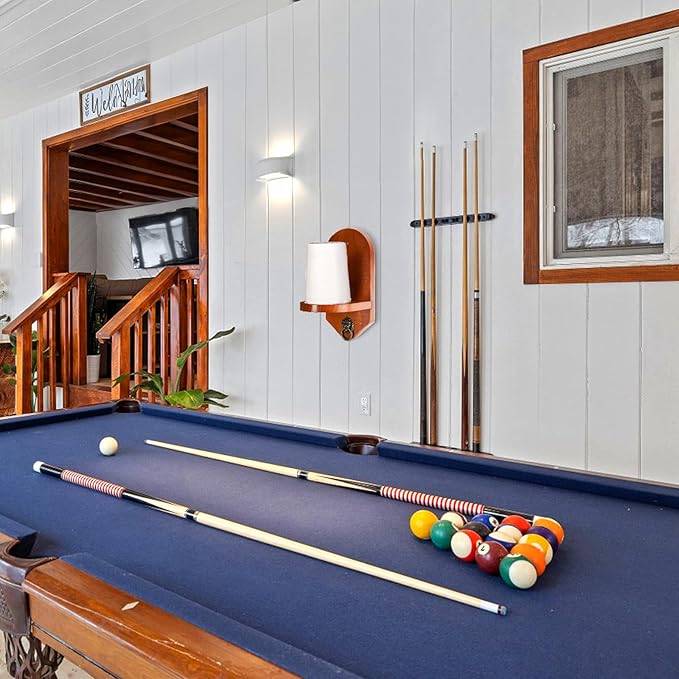 Wall Mounted Cone Chalk Holder, Solid Wood Pool Hand Chalk Holder, Billiards Pool Table Cone Chalk Holder with Beveled Edge and Hardware, Pool Table Accessories-StrideForce Fitness