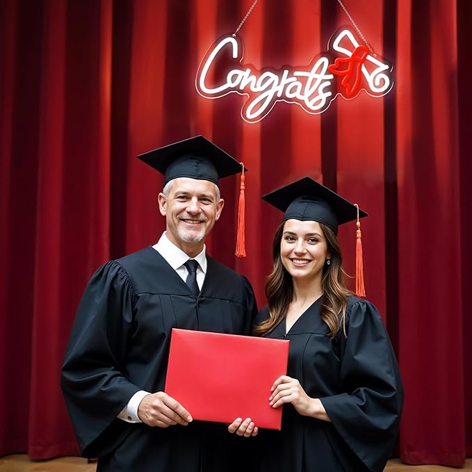 Congrats Graduation Neon Sign - Class of 2025 Graduation Party Decorations,LED Neon Light Up Sign for Photo Backdrop,Graduate Ceremony Wall Decor for High School College Celebration-StrideForce Fitness