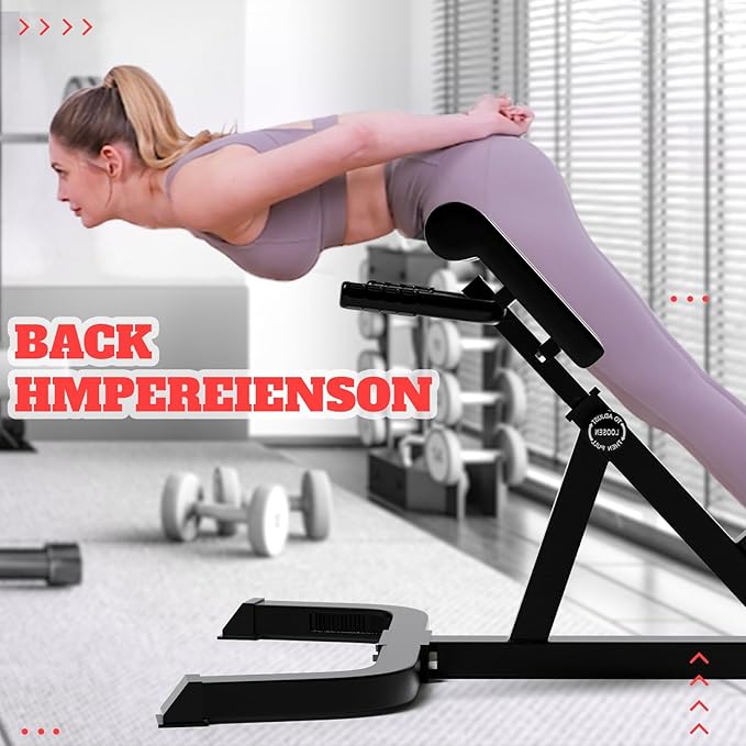 Roman Chair,Back Extension Bench,Multi Functional Ab Bench, Hyperextension Bench Abdominal Exercise, Leg Strength Trainer Home Men Women Full Body-StrideForce Fitness