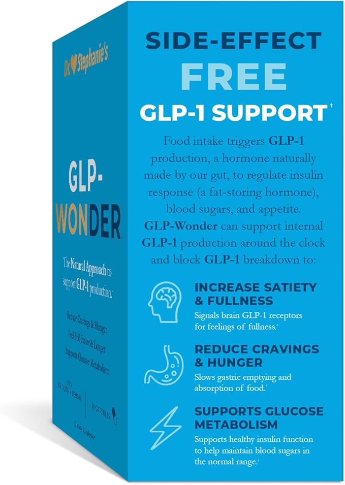 Dr. Stephanie's GLP-Wonder Natural GLP-1 Boosting Supplement - Control Hunger & Appetite, Fight Cravings - Side-Effect Free Support-StrideForce Fitness