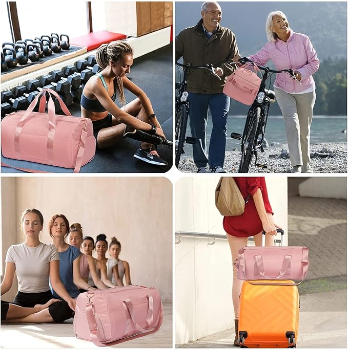 MABROUC Duffle Bag For Women, Sports Duffel Bag for Gym with Wet Pocket & Shoe Compartment, Overnight Weekender Travel Bag-StrideForce Fitness