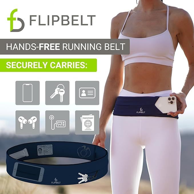 FlipBelt Classic Running Belt, Running Fanny Pack for Women and Men, USA Company-StrideForce Fitness