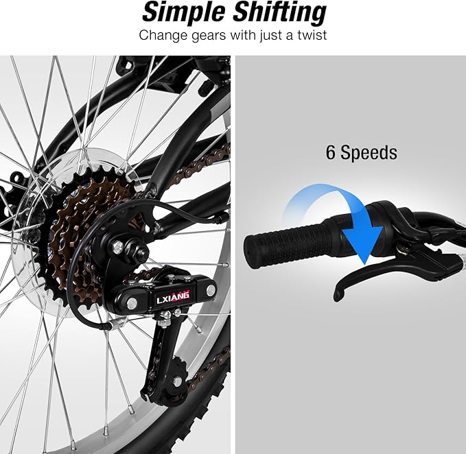 WEIZE Kids Mountain Bike, 20 inch Kids' Bicycles for 6-11 Years Old Boys Girls with Dual Full Suspension, 6 Speeds Drivetrain, High-Carbon Steel Frame, Ideal for Young Riders and Adventurers-StrideForce Fitness