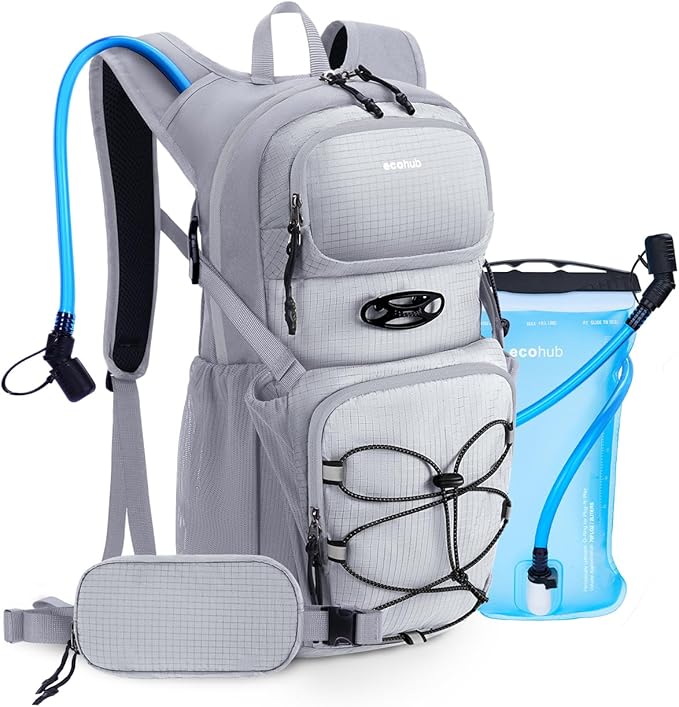 ECOHUB Hydration Backpack for Men Women, 20L Lightweight Hiking Daypack Cycling Backpack with 2L Water Bladder, Insulated Hydration Pack with Waist Pack-StrideForce Fitness