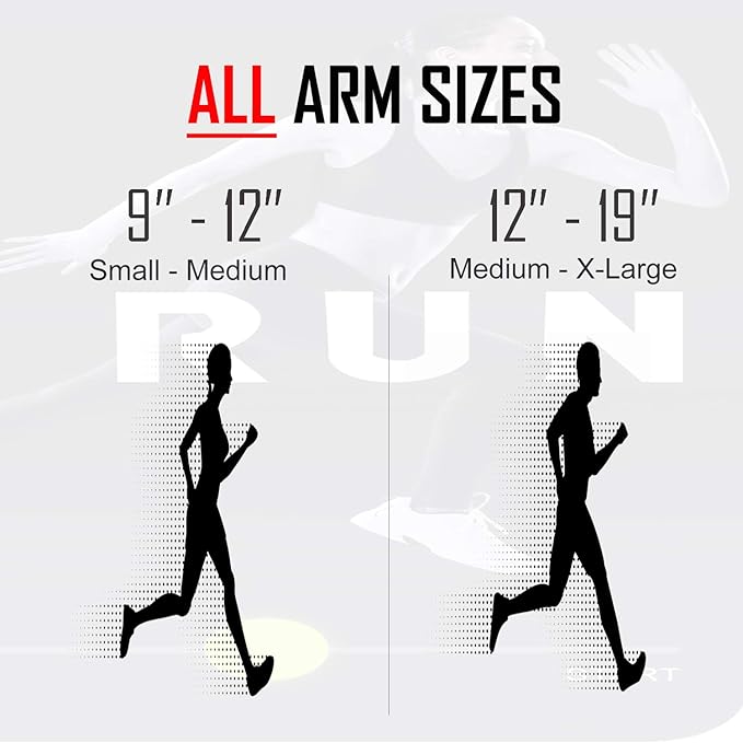 RevereSport Waterproof Running Armband for Phone with Case On (Otterbox, Lifeproof). Sports Phone Holder Compatible iPhone 17/16/15/14/13/12/11/SE Samsung S25/S24/S23/S22/S21/S20 (Medium)-StrideForce Fitness