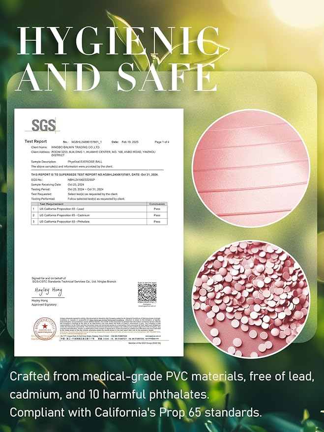 Yoga Ball for Exercise, Pilates Set, 4 Sizes Fitness Ball for Workout, Birthing, Pregnancy, Physical Therapy- Pump Included-StrideForce Fitness