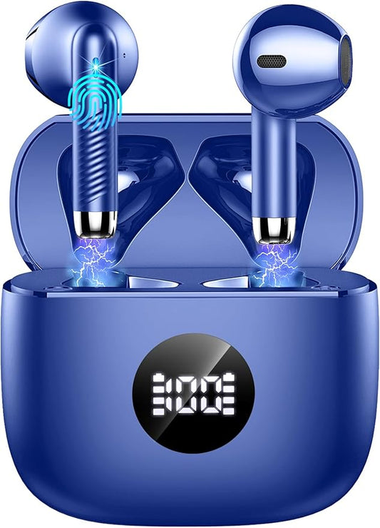 Wireless Earbuds, Bluetooth 5.4 Headphones LED Power Display Ear Buds Bass Stereo, Bluetooth Earbuds in-Ear Noise Cancelling Mic, 40H Playback Mini Case IP7 Waterproof Sports Earphones for Android iOS-StrideForce Fitness