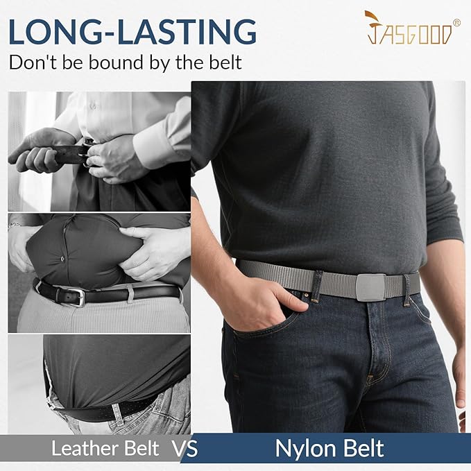 JASGOOD Nylon Canvas Breathable Military Tactical Men Waist Belt With Plastic Buckle-StrideForce Fitness