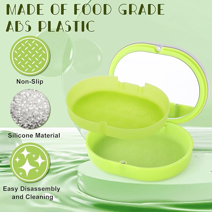 New Double-layer Aligner Case with Belt Chewing,Removal Tool,Cleaning Brush,Built in Mirror Orthodontic Case