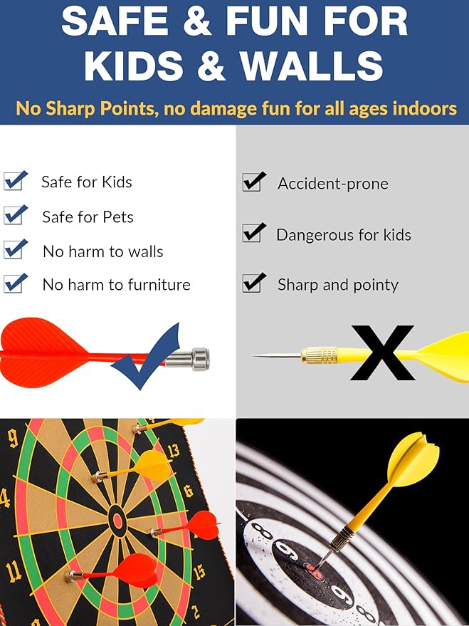 BATURU Magnetic Dart Board for Kids, Teens, and Adults — Double-Sided Dart Board Game with Strong Magnetic Darts, Roll-Up Portable Design, Gifts for Teen Boys, Family Parties, Camping, and Birthdays-StrideForce Fitness