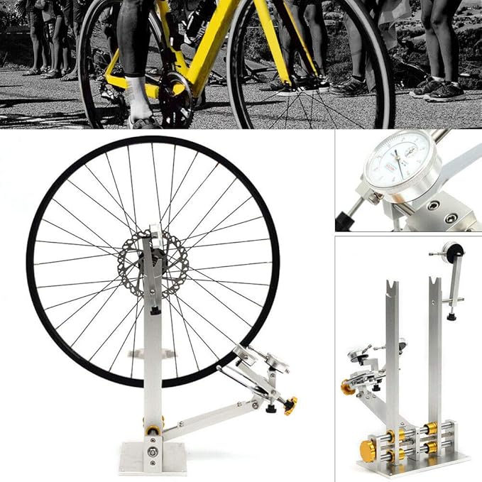 Wheel Truing Stand, Professional Bike Truing Stand for Maintenance with 3 Gauges, Bicycle Repair Tools, Accepts Wheels 13"-38"-StrideForce Fitness