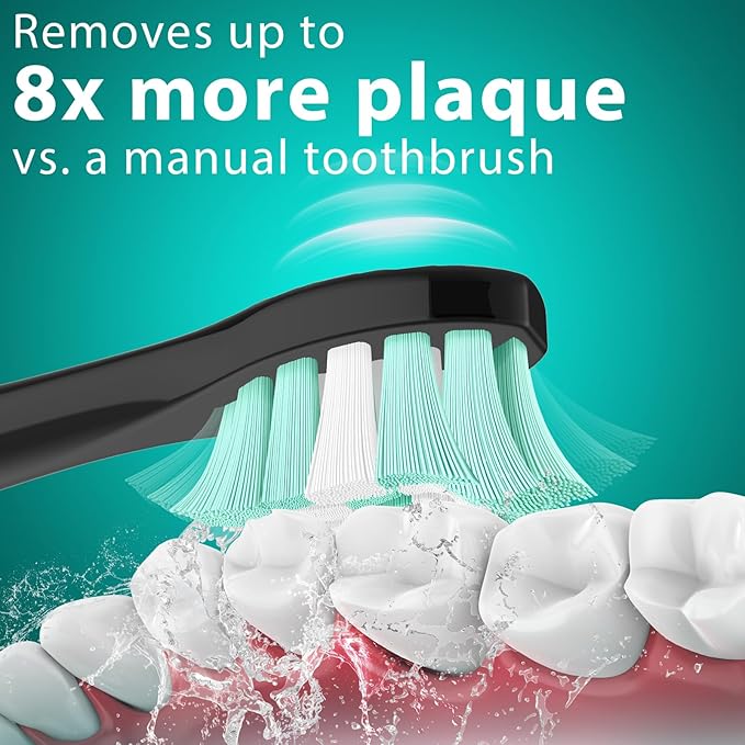 Toothbrush Heads for Philips Sonicare Replacement Heads, C2 Brush Head Compatible with Phillips Sonicare Click-on 4100 5100 6100 Electric Toothbrush, 4 Pack, Black