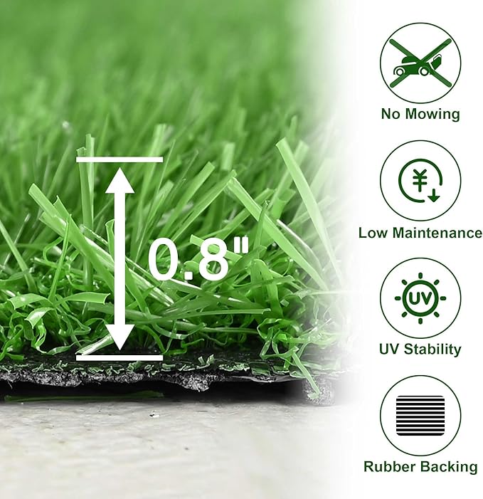 Yescom Sports Sled Strips Turf Gym Turf Flooring for Weight Sled Push Gym Equipment Outdoor Indoor Use 50'x3'(150 Sq.Ft) 0.8" H-StrideForce Fitness