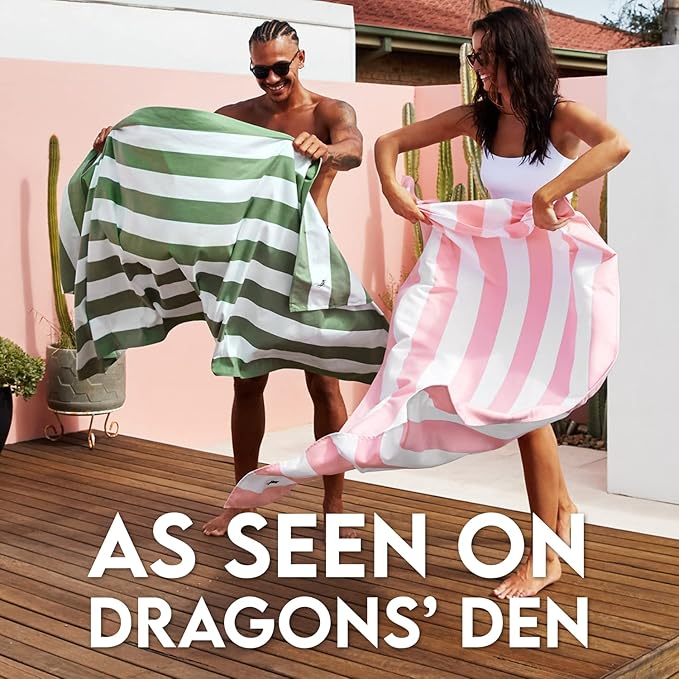 Dock & Bay Beach Towel - Quick Dry, Sand Free - Compact, Lightweight - 100% Recycled - Includes Bag - Cabana Light - Malibu Pink - Extra Large (200x90cm, 78x35)-StrideForce Fitness