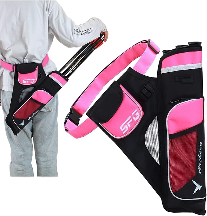 SOPOGER Archery Hip Quiver for Arrows - 3 or 4 Tube Bow Belt Quiver Waist Hanged for Youth Teens Adults Compound Bow Recurve Bow Target Shooting-StrideForce Fitness