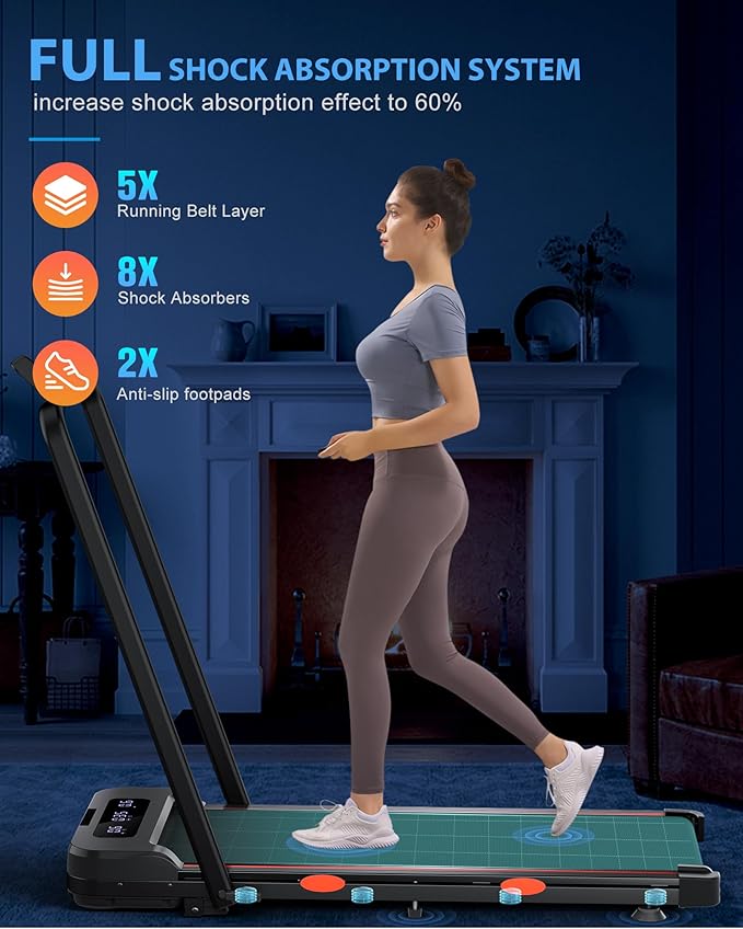 340lb Capacity Walking Pad Treadmill with 12% Incline, Big LED Display Under Desk Treadmill Support Full Manual/3-Preset Countdown/App Mode, Portable Treadmills for Small Spaces-StrideForce Fitness