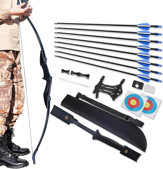 Bow and Arrow Set for Adults Beginner Teens, Dual Arrow Rest for Right and Left Handed Bows 20lbs 30lbs 40lbs Entry Level to Intermediate Archers Complete Equipped Value for Money-StrideForce Fitness