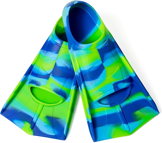 Kids Swim Fins,Short Comfortable Flippers for Lap Swimming and Training for Child,Girls,Boys,Beginners-StrideForce Fitness