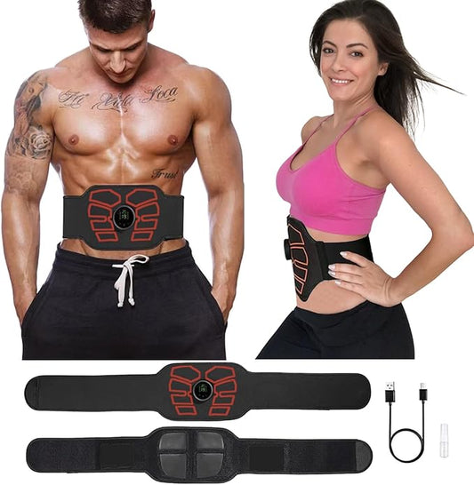 EMS Muscle Stimulator, ABS Stimulator, Abdominal Toning Belt Home Office Fitness Workout Equipment for Abdomen-StrideForce Fitness