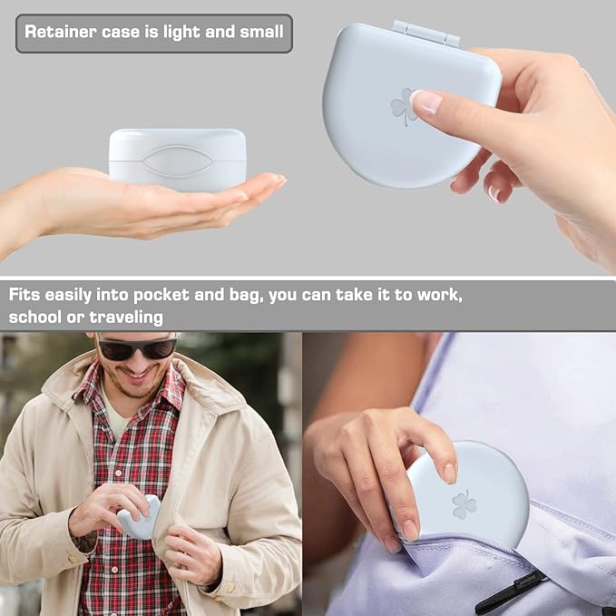 Retainer Case Denture Case: BVN Orthodontic Dental Case, Slim Braces Case, Mouth Guard Case, Denture Box, Teeth Aligner Case, Night Guard Case Container Storage Holder White
