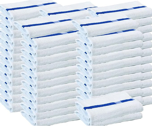 Towels N More 24x48 Soft Poolside Towels 60 Large Super Absorbent Pool Towel Blue Center Stripe Home Spa Gym Hotel Motel Rental House 100% Cotton Bath Towels-StrideForce Fitness