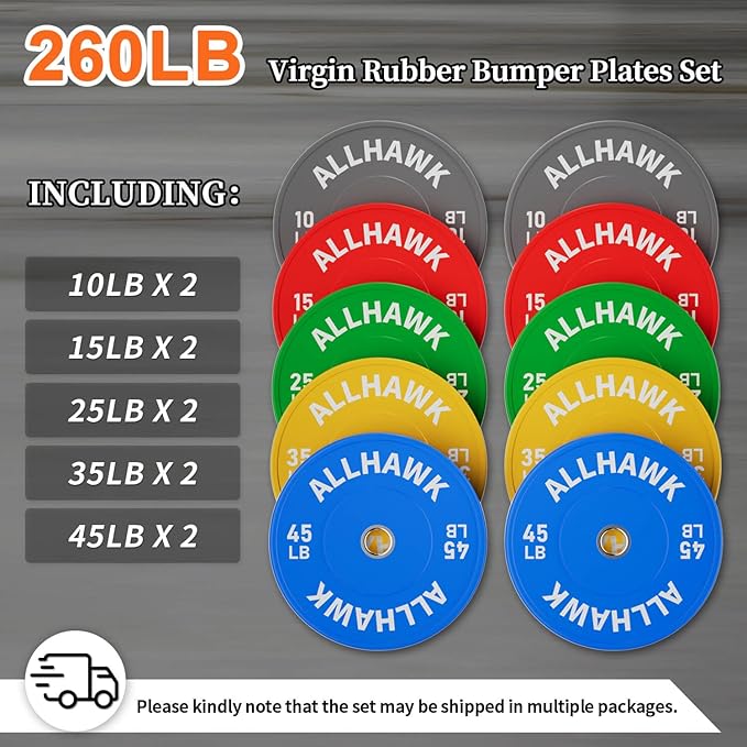 Colored Olympic Weight Plates, 2-inch Rubber Bumper Plate Set for Home Gym Barbell Weight Lifting and Strength Training-StrideForce Fitness