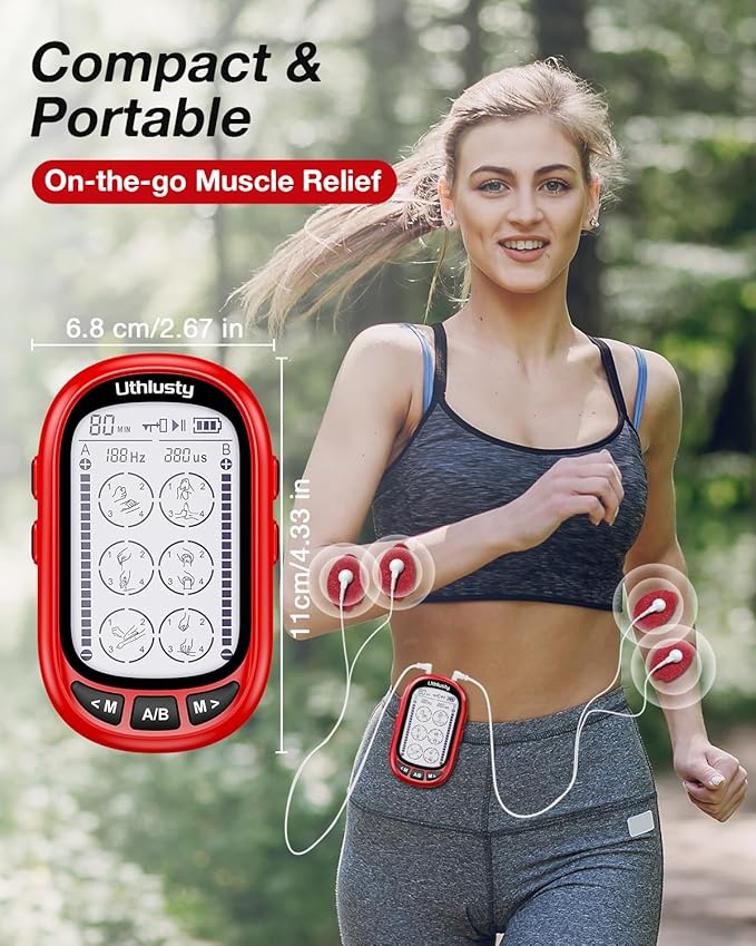 TENS Unit Muscle Stimulator for Pain Relief Therapy–Dual Channel 24 Modes TENS Machine&EMS Muscle Stimulator,Upgraded Large Screen Portable Muscle Stimulator for Back,Shoulder,& Neck Pain with 10 Pads-StrideForce Fitness