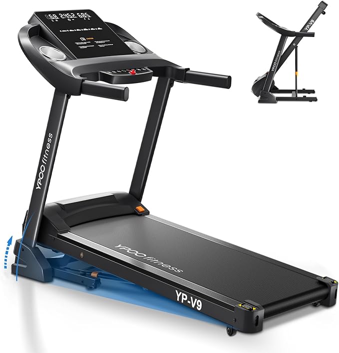 Treadmills for Home Use, Walking Pad Treadmill with Incline, Auto Foldable Treadmill for Home, 8.0 MPH Running Treadmill with Bluetooth Enabled, 300 lbs User Capacity-StrideForce Fitness
