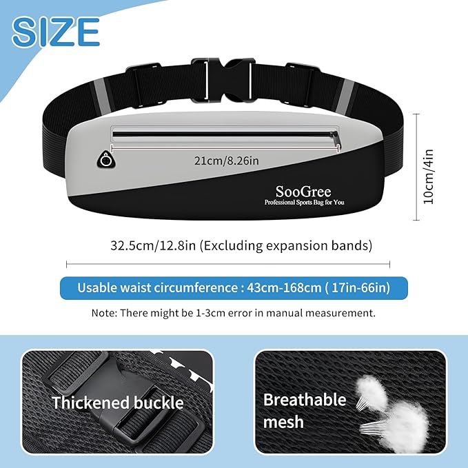 Slim Fanny Packs for Women Men,Waterproof Waist Pack with Reflective Strip Adjustable Strap,Running Belt for Sports Workout Cycling Hiking, Casual Hands-Free Wallets Phone Bag (Style 7)-StrideForce Fitness