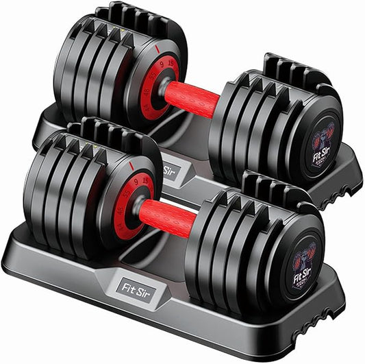 Adjustable Dumbbell Set 25/55/90LBS,10 in 1 Free Weights Dumbbell with Anti-Slip Texture Handle,1 Sec Speed Adjustment Men/Women Gym and Home Strength Training Equipment.-StrideForce Fitness